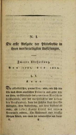 Beyträge zur leichtern Übersicht des Zustandes der Philosophie beym Anfange des 19. Jahrhunderts. 2