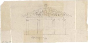 Thiersch, August ; Griechenland; Italien; Syrien; Türkei; Bauaufnahmen und Studienskizzen (Antike Zeichnungen) - Tempel (Ansicht)