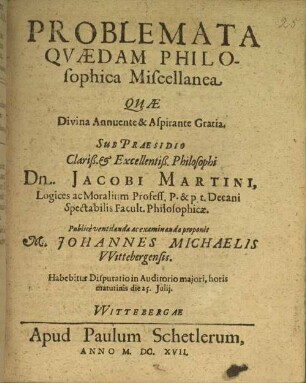 Problemata quaedam philosophica miscellanea