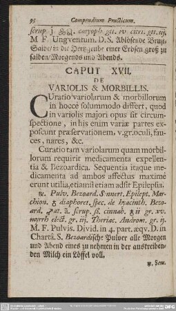 Caput XVII. De Variolis & Morbillis