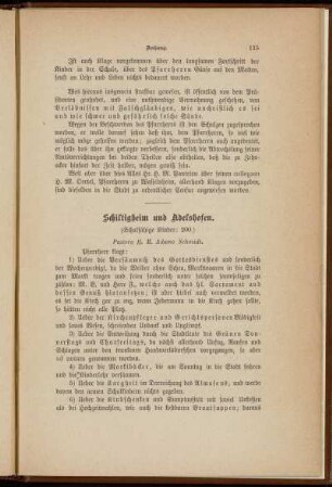 Schiltigheim und Adelshofen