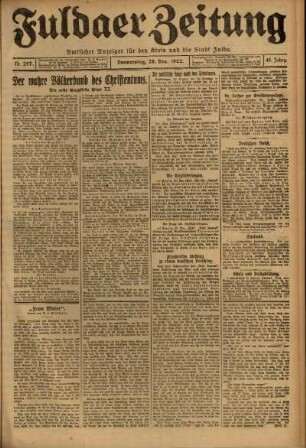 Ausgabe vom Donnerstag, den 28. Dezember 1922.