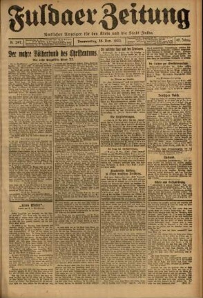 Ausgabe vom Donnerstag, den 28. Dezember 1922.