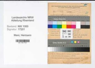 Entnazifizierung Hermann Marx, geb. 21.03.1888 (Buchhalter)