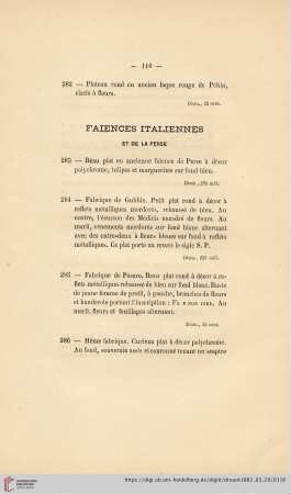 Faiences Italiennes (Nr. 283 - 289)