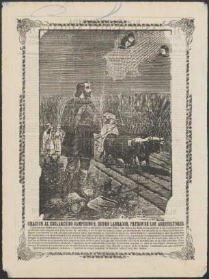 Oración al esclarecido Campesino S. Isidro Labrador : patron de los agricultores