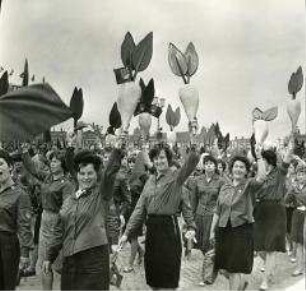 Demonstration des Fortschritts in der Rübenzucht während des Deutschlandtreffens in Berlin/DDR