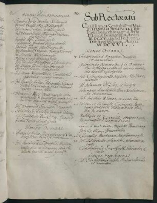 Winterhalbjahr 1615/1616. Rektorat Heinrich Bocer