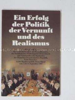 Dokumentation zum Staatsbesuch von Erich Honecker in der Bundesrepublik im September 1987 (bebildert)