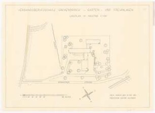 Gartenanlage Verbandsberufsschule, Grevenbroich: Garten- und Freianlagen, Lageplan 1:500