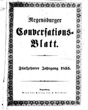 Regensburger Conversations-Blatt, 1855