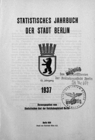 13.1937: Statistisches Jahrbuch der Stadt Berlin