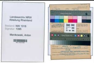 Entnazifizierung Anton Manikowski , geb. 01.04.1904 (Arbeiter)