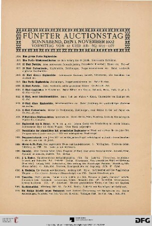 Vormittag von 10 Uhr ab (Nr. 1014-1177)