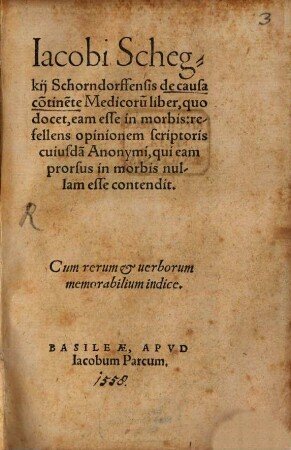 De causa continente medicorum liber