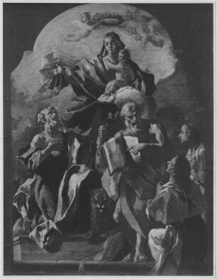 Madonna mit Kind, den hl. Bartholomäus und Hieronymus sowie zwei Stiftern
