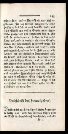 Nachschrift des Herausgebers.