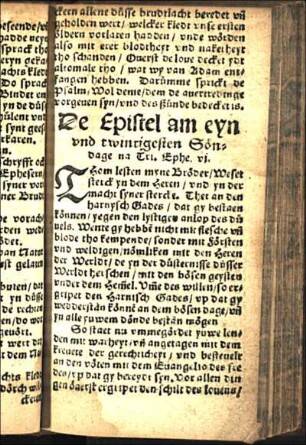 De Epistel am eyn vnd twintigesten Söndage na Tri. Ephe. vj. [Euangelion am eyn vnd twintigesten Söndage na Trinita. Johan. iiij.]