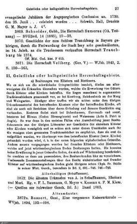 11. Geistliche oder halbgeistliche Herrschaftsgebiete