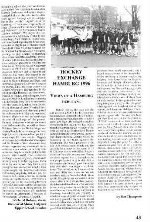 Hockey Exchange Hamburg 1996