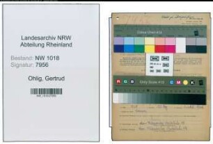 Entnazifizierung Gertrud Ohlig , geb. 18.10.1921 ()