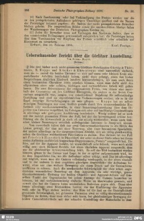 Ueberschauender Bericht über die Görlitzer Ausstellung