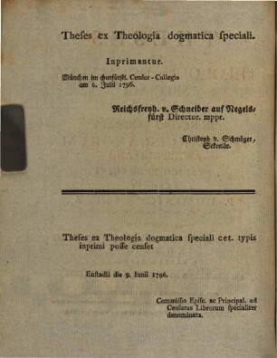 Theses ex theologia dogmatica speciali