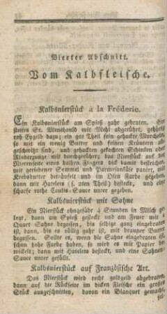 Vierter Abschnitt. Vom Kalbfleische