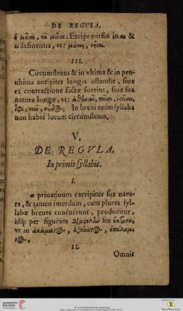 V. De regvla