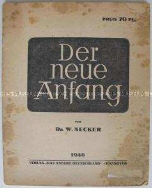 Zeitgeschichtliche Abhandlung eines deutschen Emigranten über die Zukunft Deutschlands nach dem 2. Weltkrieg