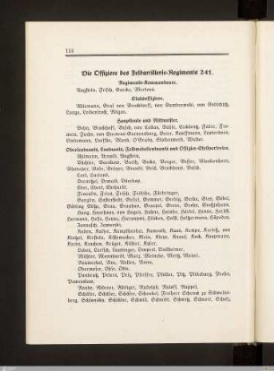 Die Offiziere des Feldartillerie-Regiments 241