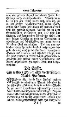 Die eilffte Heyrath eines Mannes. Ein wahres Muster aller vortrefflichen Weibs-Personen.