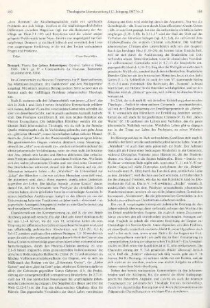 103-105 [Rezension] Bonnard, Pierre, Les epîtres Johanniques