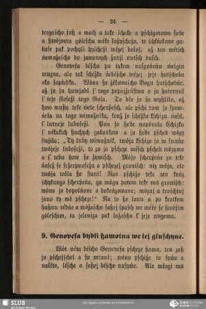 9. Genovefa bydli ßamotna we tej głuschyne