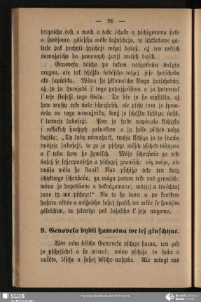 9. Genovefa bydli ßamotna we tej głuschyne