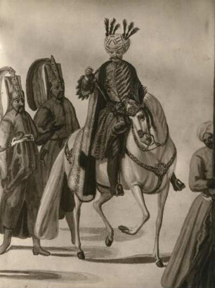 Faschingsumzug (Ausschnitt von Figurinen) : Faschingsumzug (Ausschnitt von Figurinen). Zeichnung, koloriert (1701/1800)