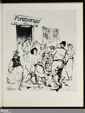 Vor der Fleischerei