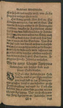 Wie die junge Königin Agrippina Andolosiam mit falscher Liebe umb seinen Seckel brachte.