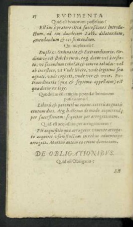 De Obligationibus.