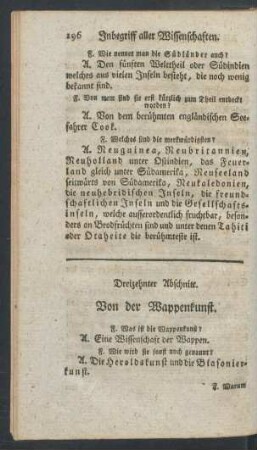 Dreizehnter Abschnitt. Von der Wappenkunst.