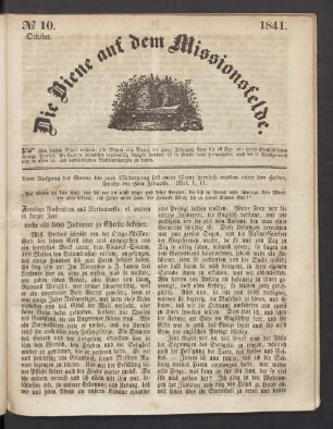 N° 10. October 1841