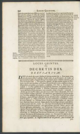 Locus Quintus. De Decretis Dei.