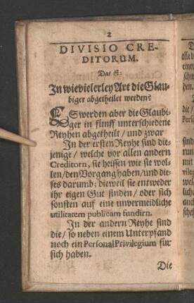 Divisio Creditorum.