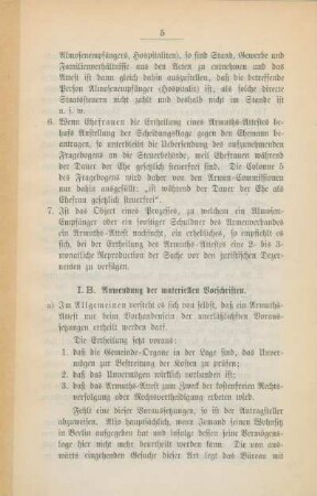 I. B. Anwendung der materiellen Vorschriften