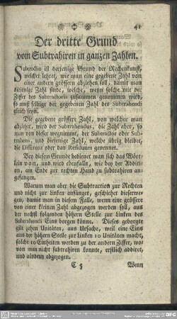 Der dritte Grund vom Subtrahiren in ganzen Zahlen
