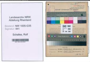 Entnazifizierung Rolf Schalles , geb. 13.04.1919 (Grafiker)