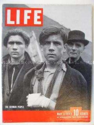 US-Magazin "LIFE" mit einem Bildbericht über verschiedene Konzentrationslager nach der Befreiung