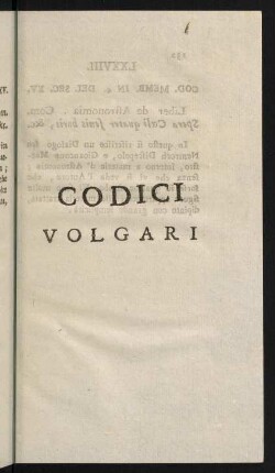 133-379, Codici Volgari