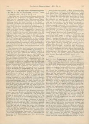 520-521 [Rezension] Oxé, Aug., Prolegomena de carmine adversus Marcionitas