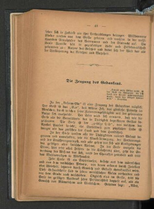 Die Zeugung des Gedankens.